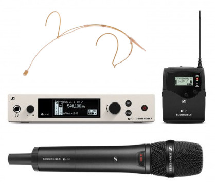 Funkmik-System 1-Kanal, Sennheiser 300 G4, UHF inkl. Hand-, Taschensender und Headset (DPA)